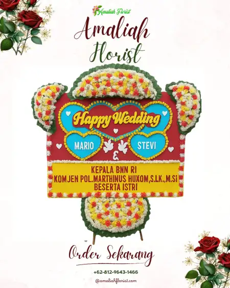Papan Bunga Pernikahan Waihaong